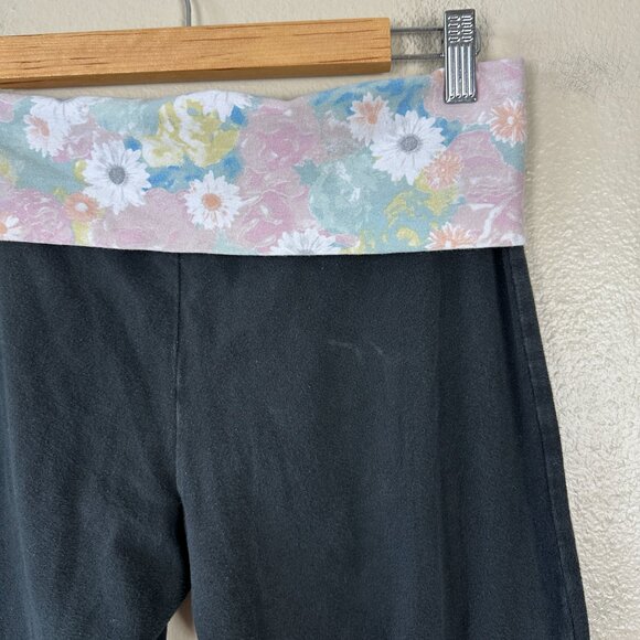 Victoria’s Secret Pink Womens Large Foldover Yoga Pants Y2K Comfy Black Pastel - Picture 6 of 6